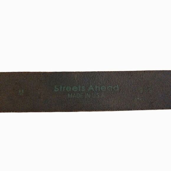 Streets Ahead Metallic Leather Belt with Ornate Buckle / Rhinestones, Medium - Picture 2 of 12